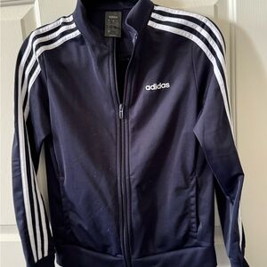 Adidas Navy Track Jacket with 3 White Stripes  Size Small